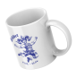 Preview: Weiße Tasse mit männlichem Widder-Motiv, von der Seite fotografiert